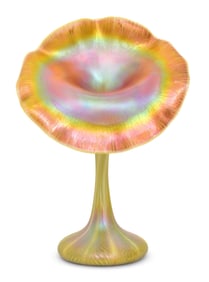 Quezal Art Glass "Jack-in-the-Pulpit" Vase