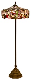 American Leaded Glass Cherry Blossom Floor Lamp