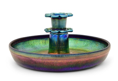 Tiffany Studios Centerpiece Bowl with Flower Frog