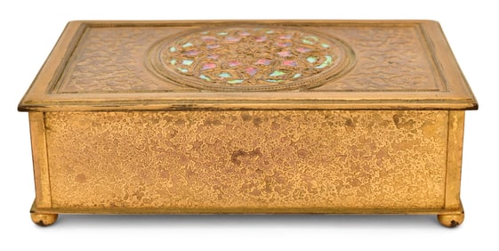 Tiffany Furnaces Enamel & Gilt Bronze Box