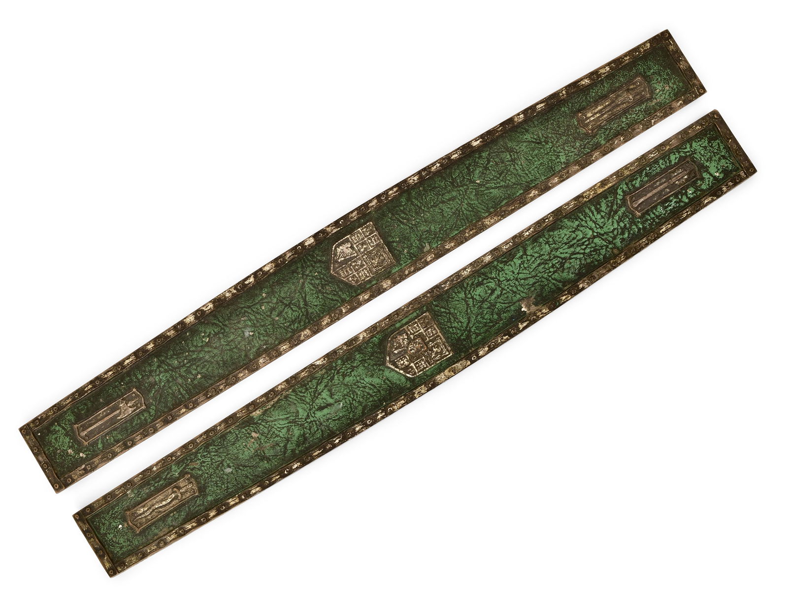 Tiffany Studios, Pair of "Heraldic" Blotter Ends (1 of 3)