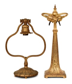 Tiffany Studios "Chinese" Desk Lamp Base & "Harp" Desk Lamp Base