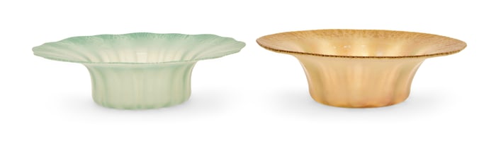 Tiffany Studios, Two Pastel Favrile Glass Bowls