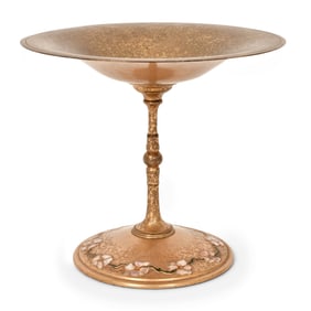 Tiffany Furnaces Enamel & Gilt Bronze Tazza