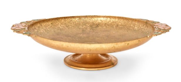 Tiffany Furnaces Enamel & Gilt Bronze Compote