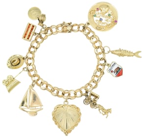 14K Yellow Gold Charm Bracelet