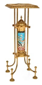 American Aesthetic Movement Brass & Earthenware Plant Stand