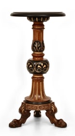 Renaissance Revival Parcel-Gilt & Ebonized Walnut Pedestal