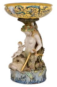 A Large Italian Majolica Figural Centerpiece