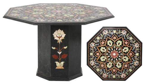 A Large Italian Pietra Dura Floral Center Table
