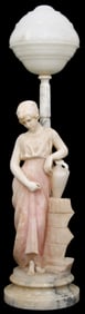 Italian Figural Carved Alabaster Lamp