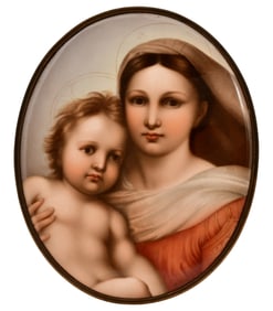 Berlin (KPM) Porcelain Plaque, Madonna & Child