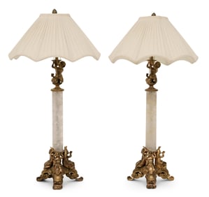 Pair of French Gilt Bronze-Mounted Rock Crystal Table Lamps