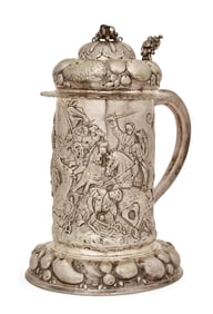 German Silver Repoussé Tankard
