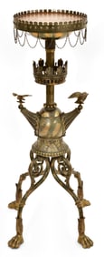 Aesthetic Movement Brass Stand with Eagles