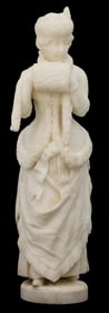 Italian Carved Carrara Marble Sculpture of a Woman