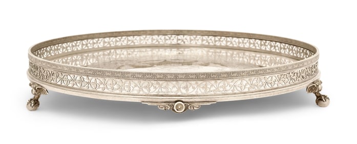 Gorham Sterling Silver Tray Retailed by Crosby, Morse & Foss, Boston, Massachusetts