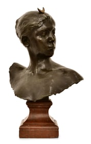 Alexandre Falguiere (French, 1831-1900), Bronze Bust of Diana