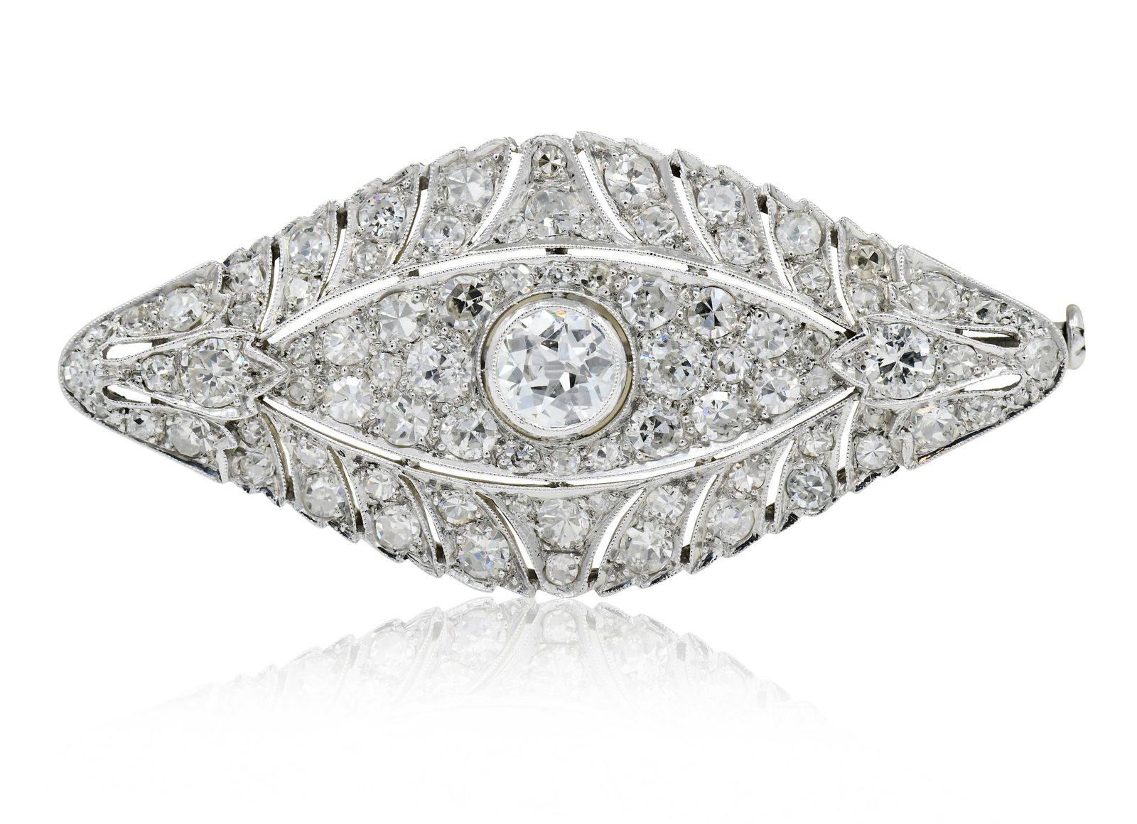 Platinum & 2.71 Carat Diamond Brooch (1 of 3)
