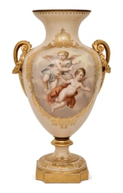 Royal Vienna Hand-Painted Porcelain Vase