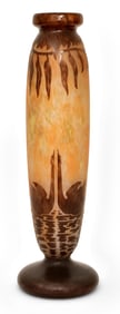 Schneider Glassworks Le Verre Francais "Cygnes" Vase