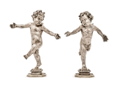 Two Buccellati Sterling Silver Figures of Cherubs