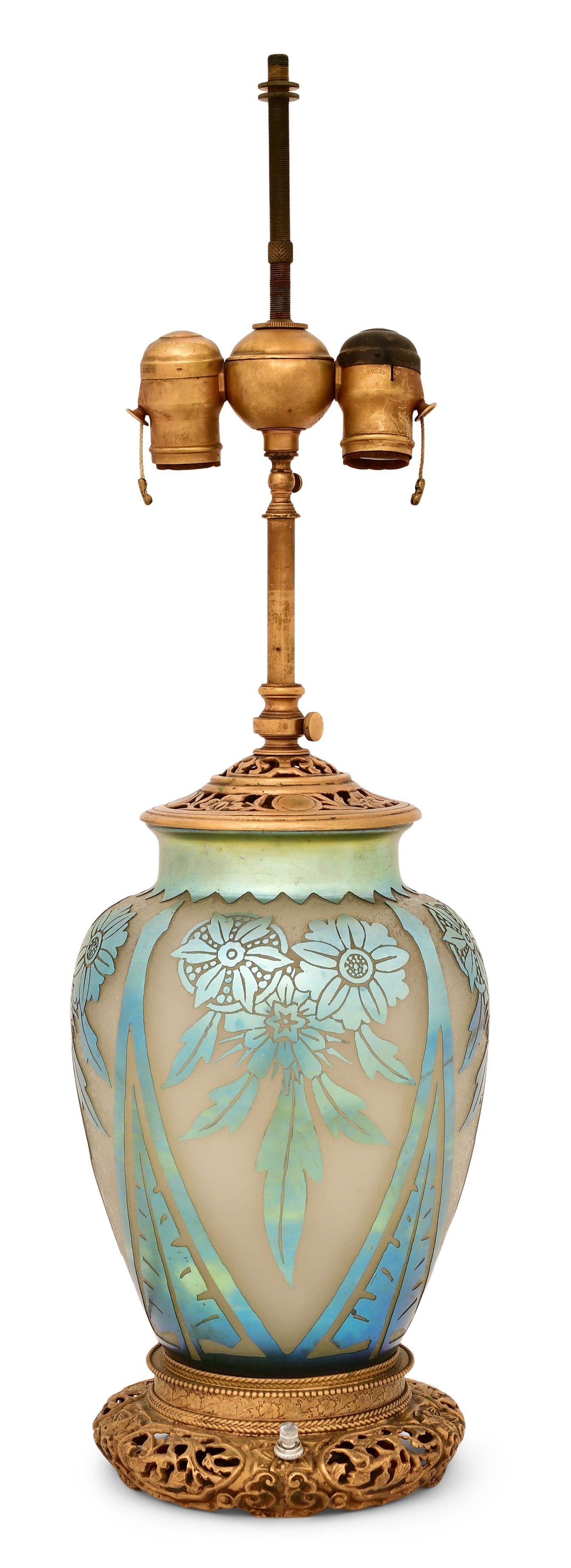 Steuben Acid-Cut-Back Glass Table Lamp Base (1 of 3)