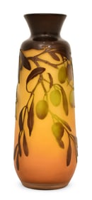 Émile Gallé (1846-1904), Cameo Glass "Olive" Vase