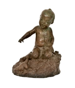 Edward Berge (American, 1876-1924), Boy with Duck Fountain