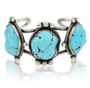 Arlene Williams Sterling Silver & Kingman Turquoise Bracelet C.1976