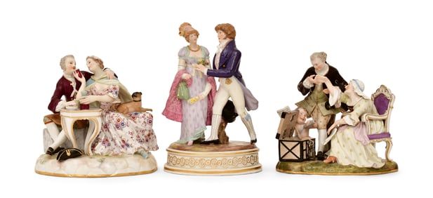 Three Meissen Porcelain Groupings