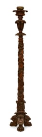 Continental Carved Walnut Floor Lamp