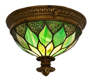 Attr. Edward F. Caldwell & Co., Leaded Glass Ceiling Light