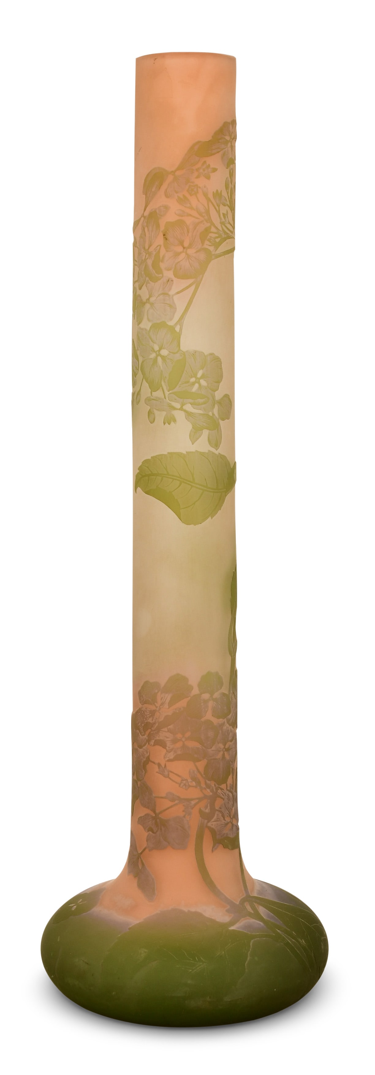 Émile Gallé (1846-1904), Cameo Glass "Hydrangea" Vase (1 of 5)