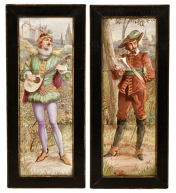 Pair of Minton's Earthenware Plaques
