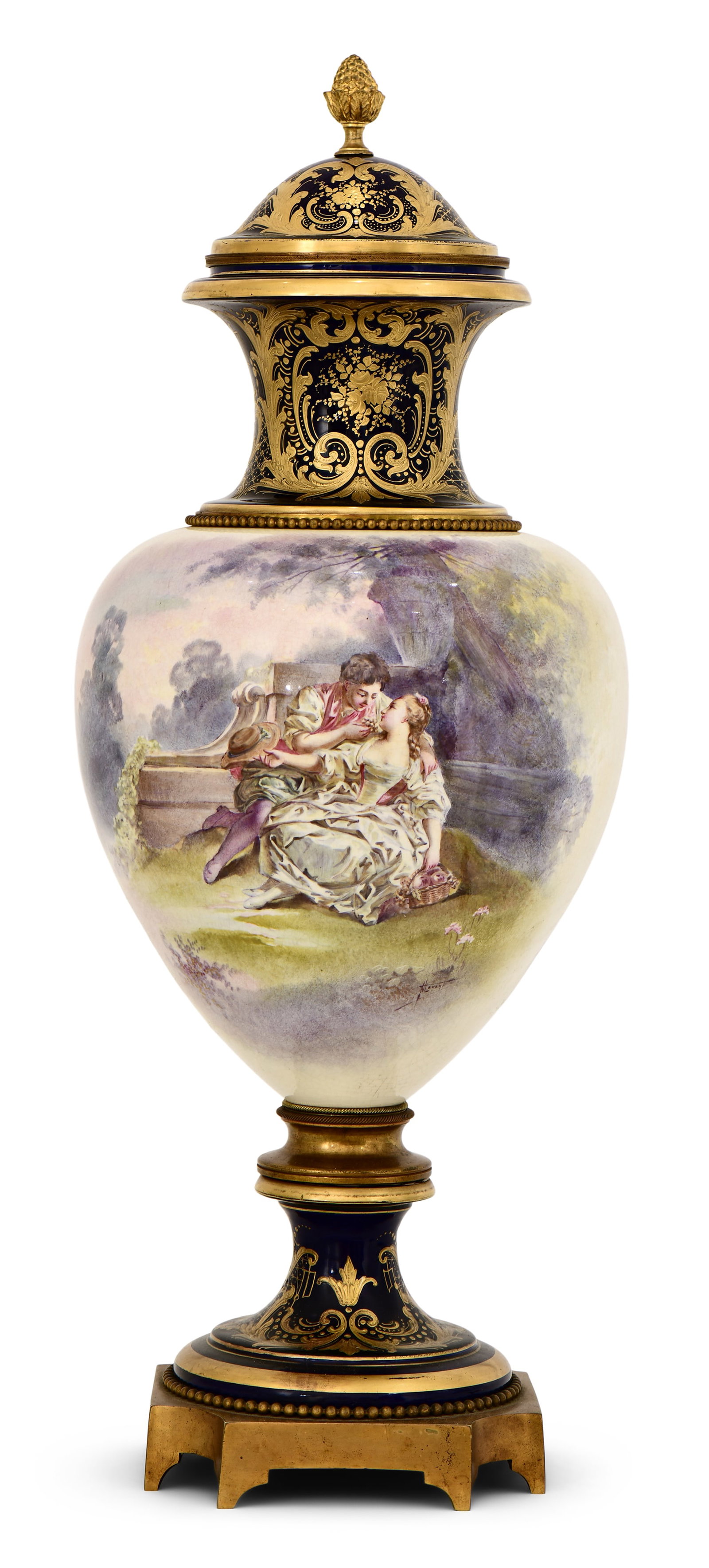 Sèvres-Style Gilt Bronze-Mounted Porcelain Urn (1 of 8)