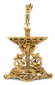 French Gilt Bronze Figural Centerpiece