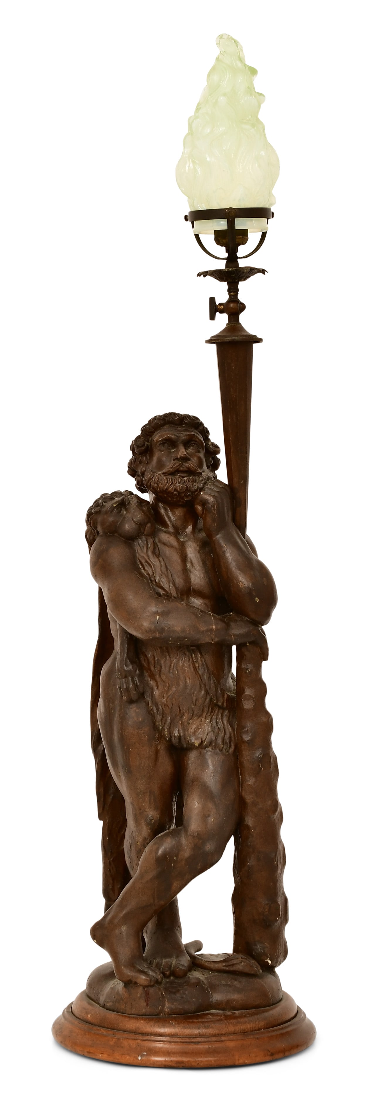 Continental Figural Carved Newel Post Lamp (1 of 5)