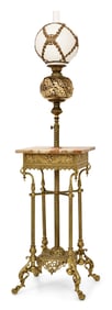 American Gilt Brass & Onyx Piano Lamp