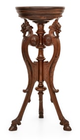 American Renaissance Revival Walnut Pedestal