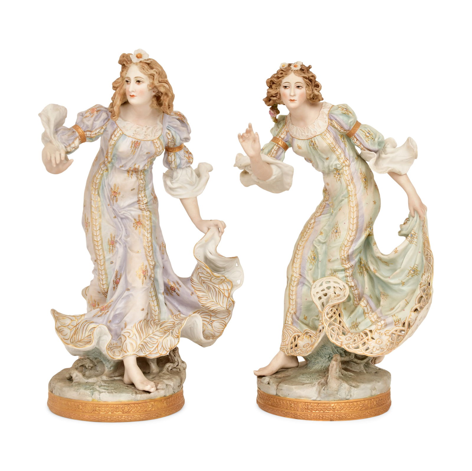 Two Bisque Porcelain Figures of Women (1 of 7)
