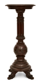 American Carved Mahogany Pedestal