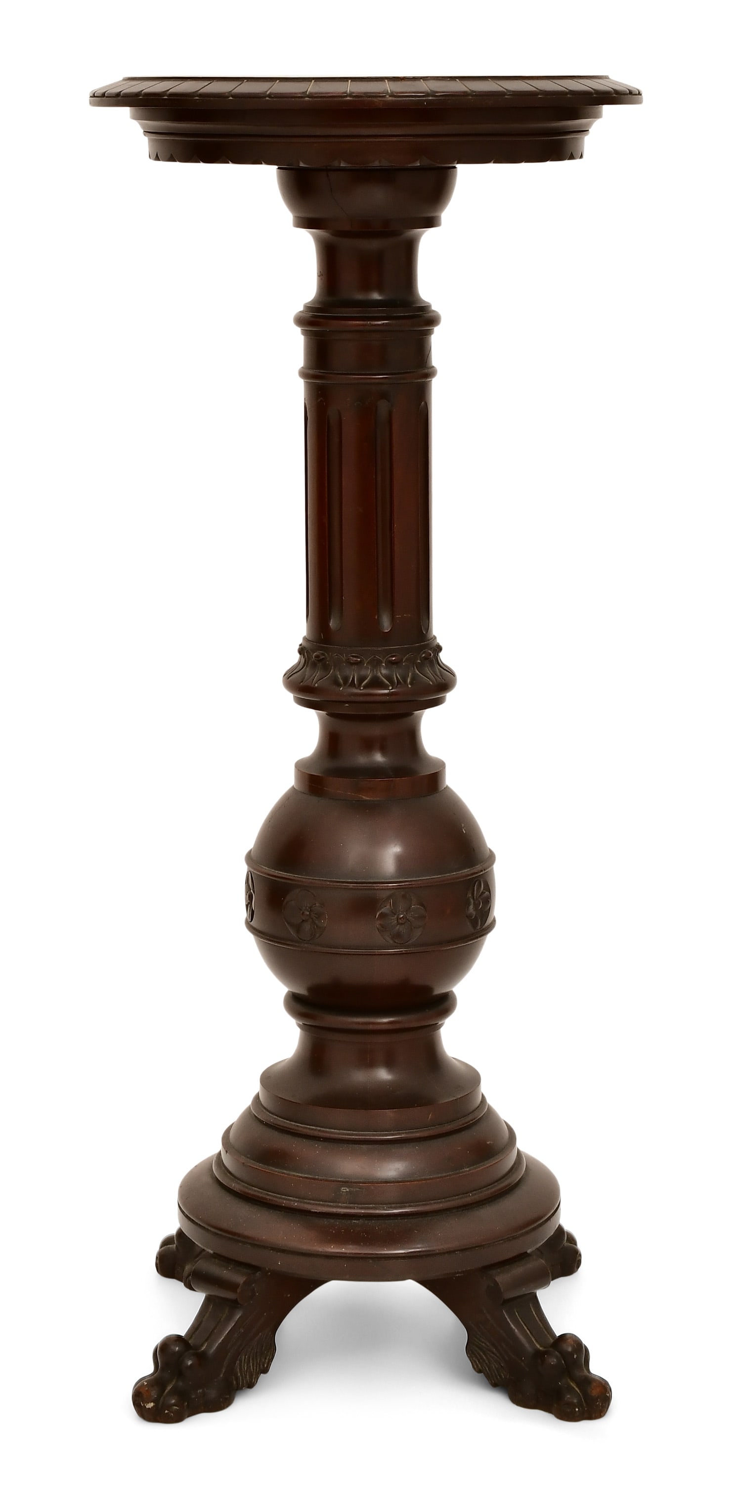 American Carved Mahogany Pedestal (1 of 4)