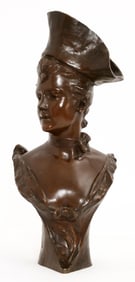 Georges van der Straeten (French/Belgian, 1856-1928), Bust of a Woman with a Tricorne Hat