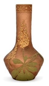 Mont Joye Cameo Glass Floral Vase
