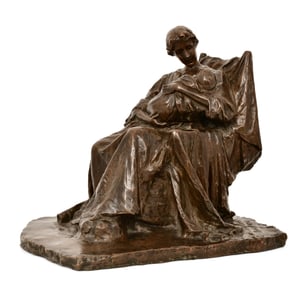 Bessie Potter Vonnoh (American, 1872-1955), "The Young Mother" Bronze Sculpture