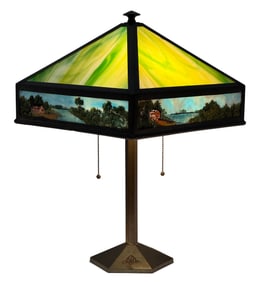 Bradley & Hubbard Scenic Table Lamp
