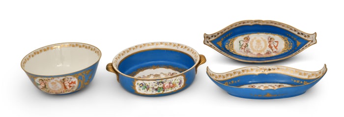 Four Sevres Chateau des Tuileries Porcelain Pieces