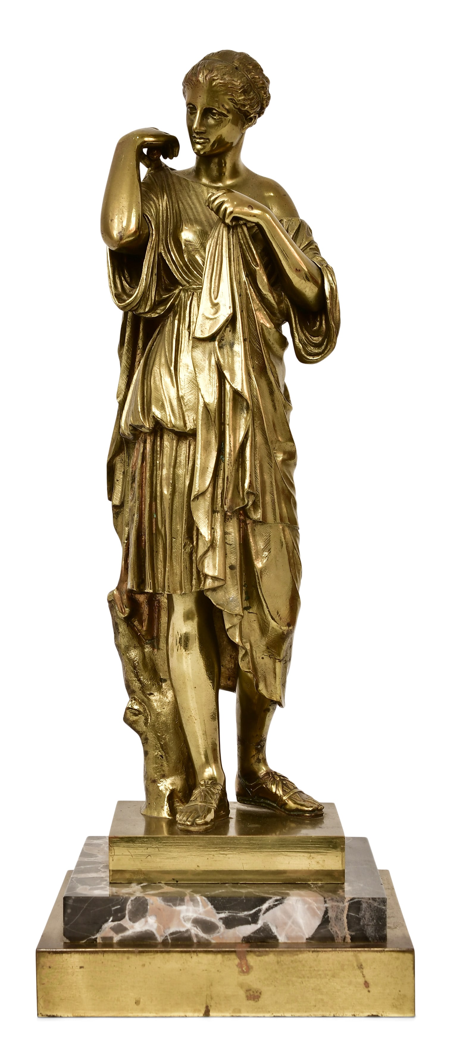 French Gilt Bronze Sculpture of "Diana of Gabii": French Gilt Bronze Sculpture of "Diana of Gabii"late 19th century18 1/2 x 7 x 7 inchesProvenance: Private Collection, Pennsylvania
