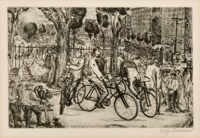 Philip Reisman (New York, 1904-1992), City Scene, Etching